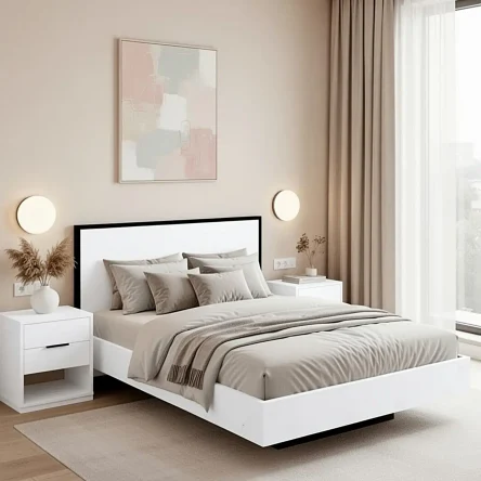 Кровать Лофт двуспальная 120х200, Белый