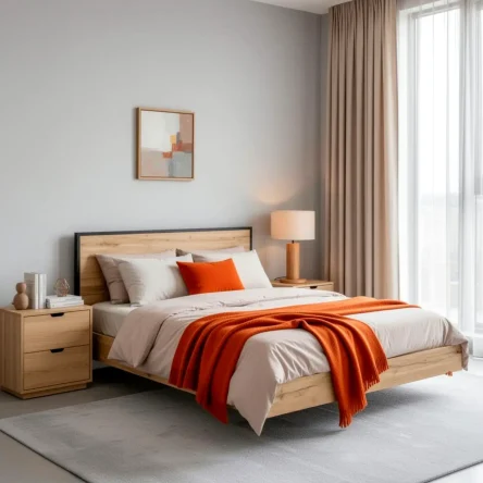 Кровать Лофт двуспальная 180х200, Дуб вотан