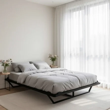 Кровать парящая "Мечта", 140х200 см, без изголовья, черная